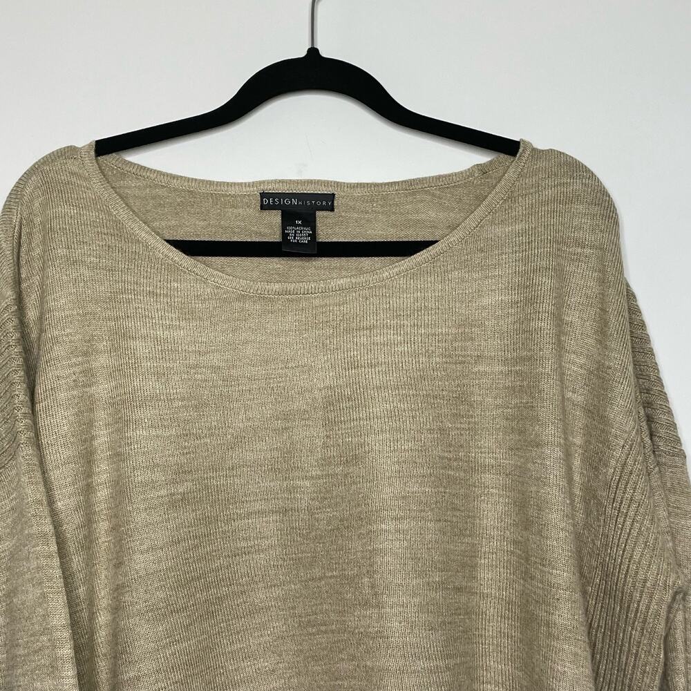 Design History Sweatshirt Long Sleeve Knitted Pullover Brown Plus 1X Lagenlook - Picture 4 of 10